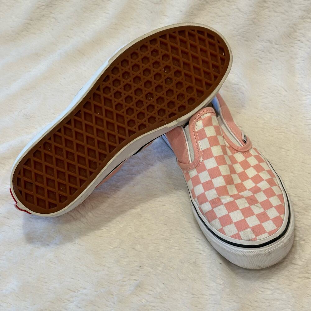 Vans Pink and White Checkered Kids Sneakers - Picture 7 of 8